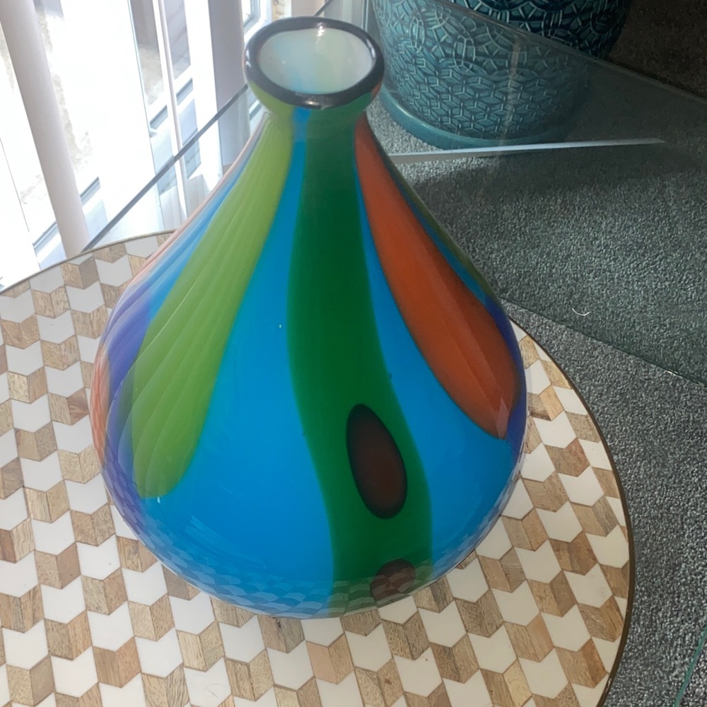 Blue and Green Decorative Vase